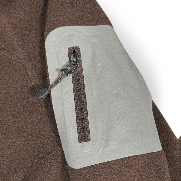 Eddie Bauer Sweater Womens MEDIUM Brown Fleece First Ascent 1/4 Quarter Zip - Picture 5 of 9